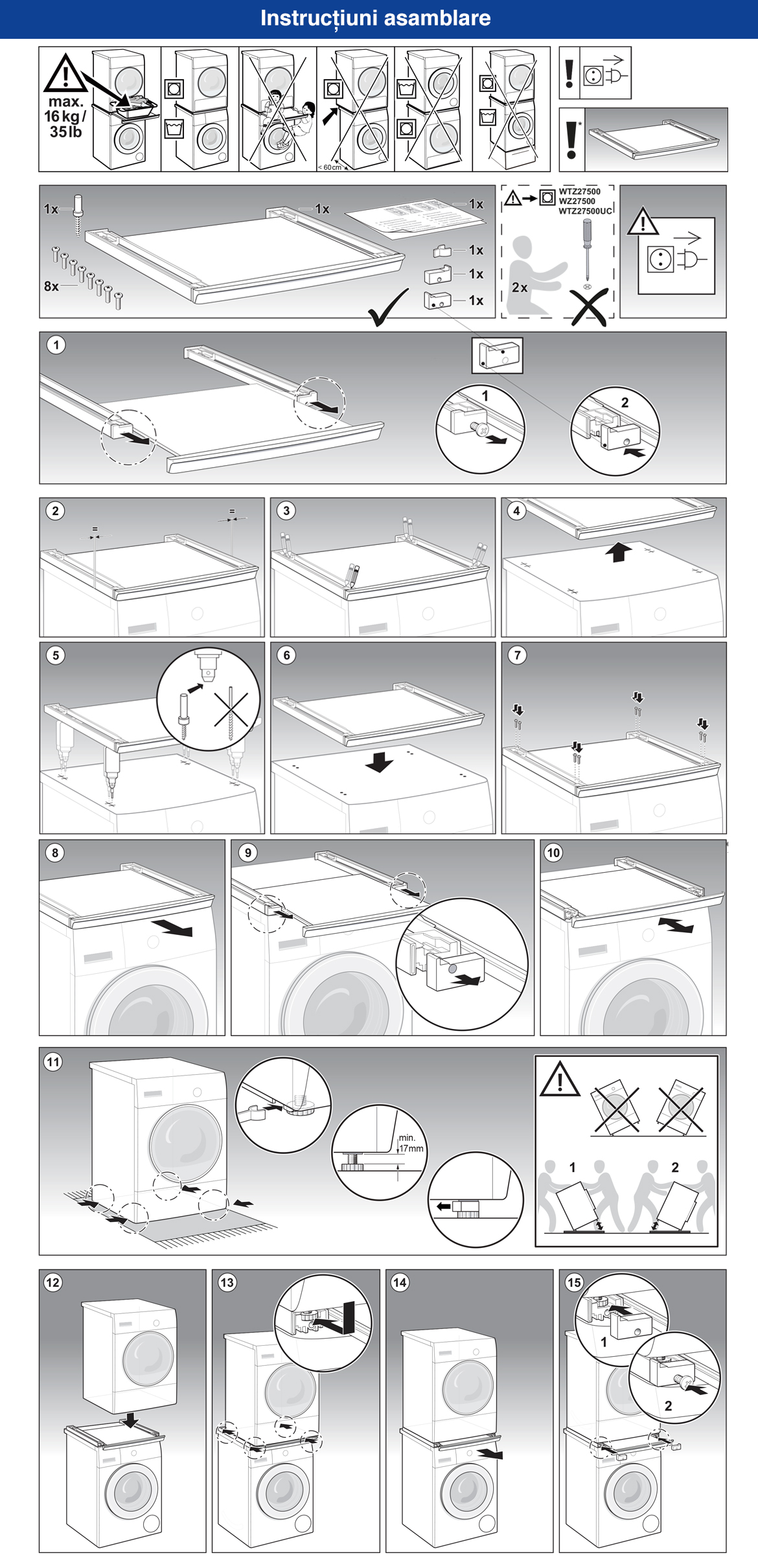 Kit montare în coloană BOSCH Zubehör für Waschen/Trocknen WTZ27500